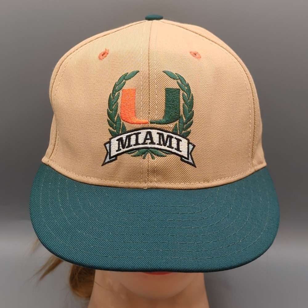 Vintage 1990s University Of Miami Hurricanes Pro Line Hat Cap Made In USA